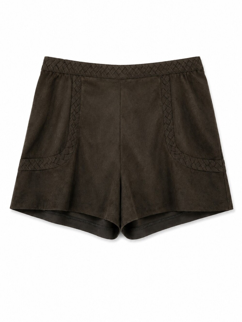 Gianni Bini NWT Thorny Green Faux Suede Ari Shorts Sz L Casual Y2K Indie Sleeze
